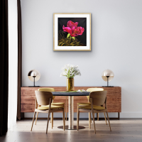 Картина «Пионы с кофеином» в интерере дизайнера, купить или заказать в Москве