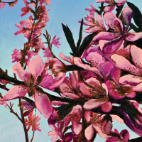 Картина больших размеров холст, масло «Розовый зефир» купить и заказать в Москве у художника